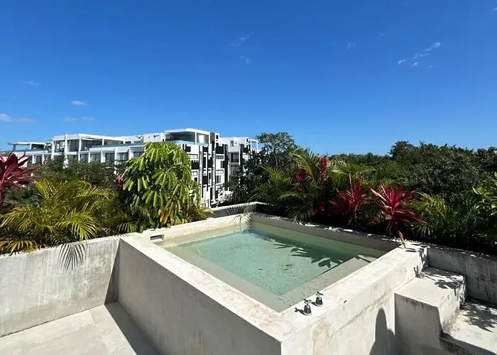 Penthouse Con Jacuzzi Privado En Aldea Zama, Tulum