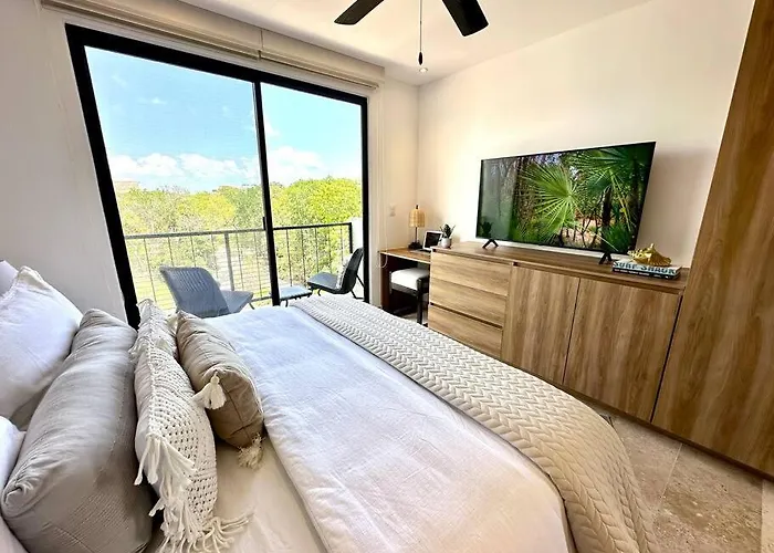 Cozy Studio With Balcony And Rooftop Pool In Tulum