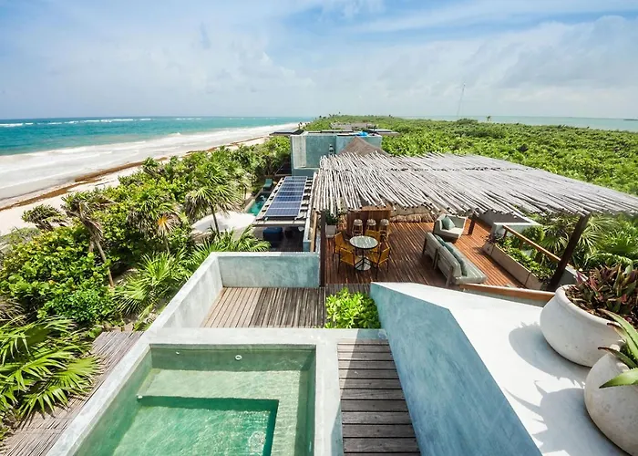 Luxury Beachfront Villa In Sian Kaan