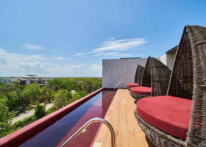 Elegant Trendy Apartment In Tulum With Infinity Pool, Breathtaking Jungle View & Bottle Of Wine Per Stay