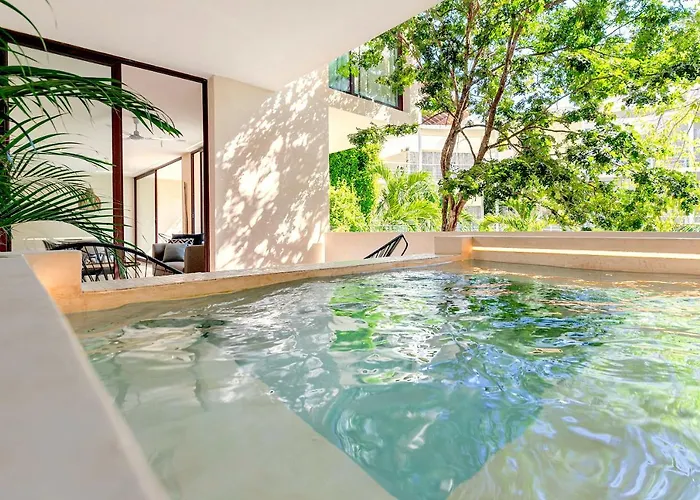 204 Hidden Gem Apartment In The Heart Of Tulum W/ Huge Private Terrace And Pool For 6 Pax