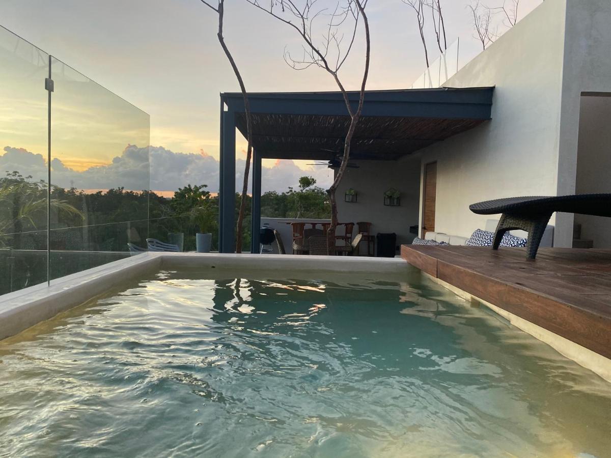 Kataleya By Zaazil - Amazing Penthouse Aptartment , Up To 16 People, Private Pool, Terrace , Roof And Hot Tub In Luum Zama In The Jungle *