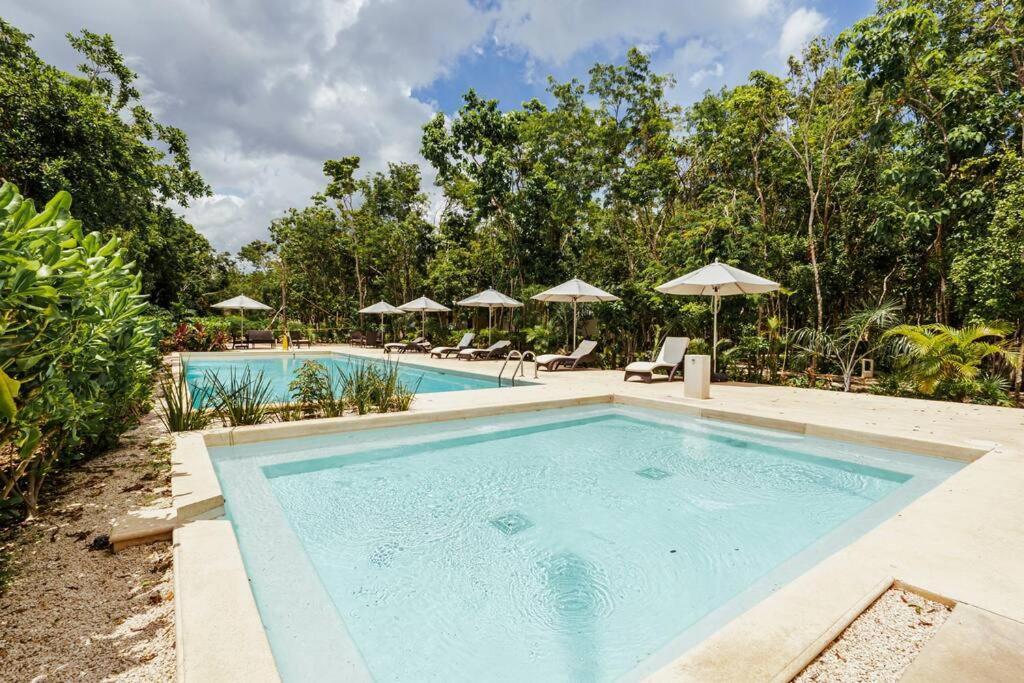 Close To Cenotes Private Pool 24hr Hr Security Gym Yoga Apartamento Tulum