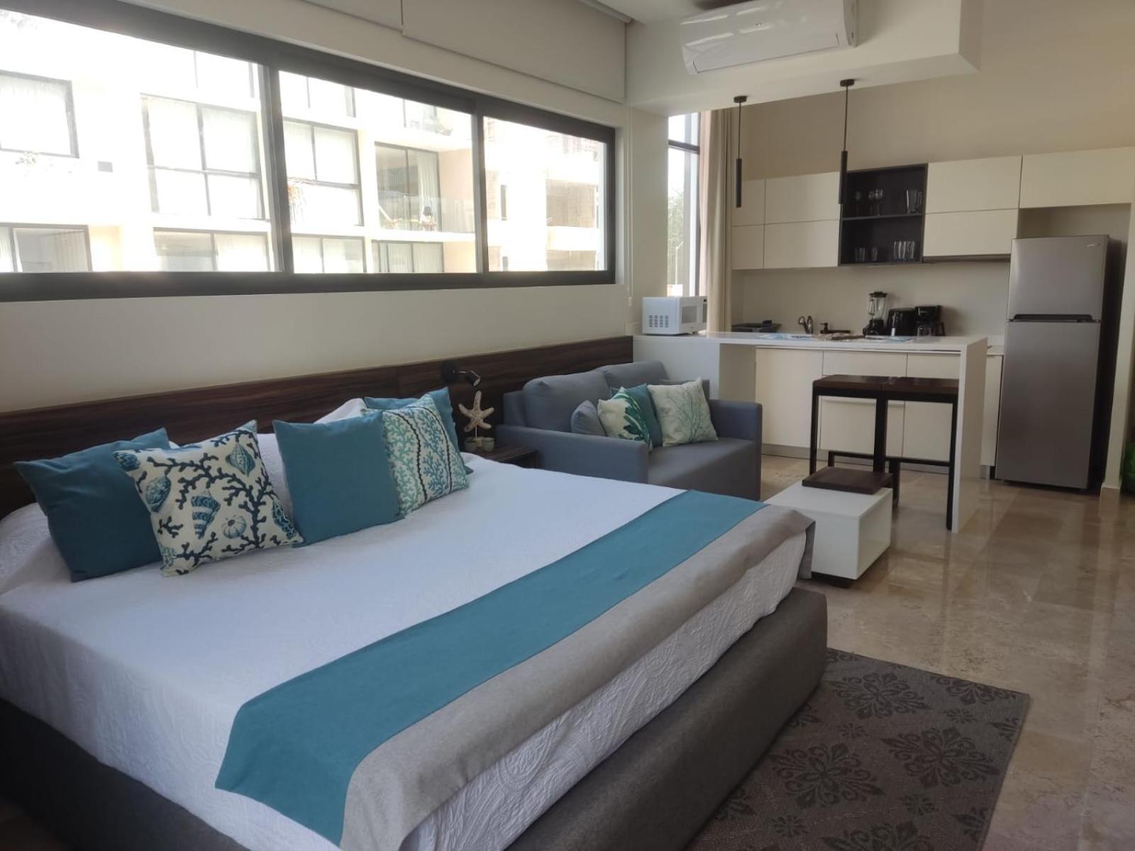 Nuevo Estudio Con Terraza Totalmente Equipado Aldea Zama Apartamento