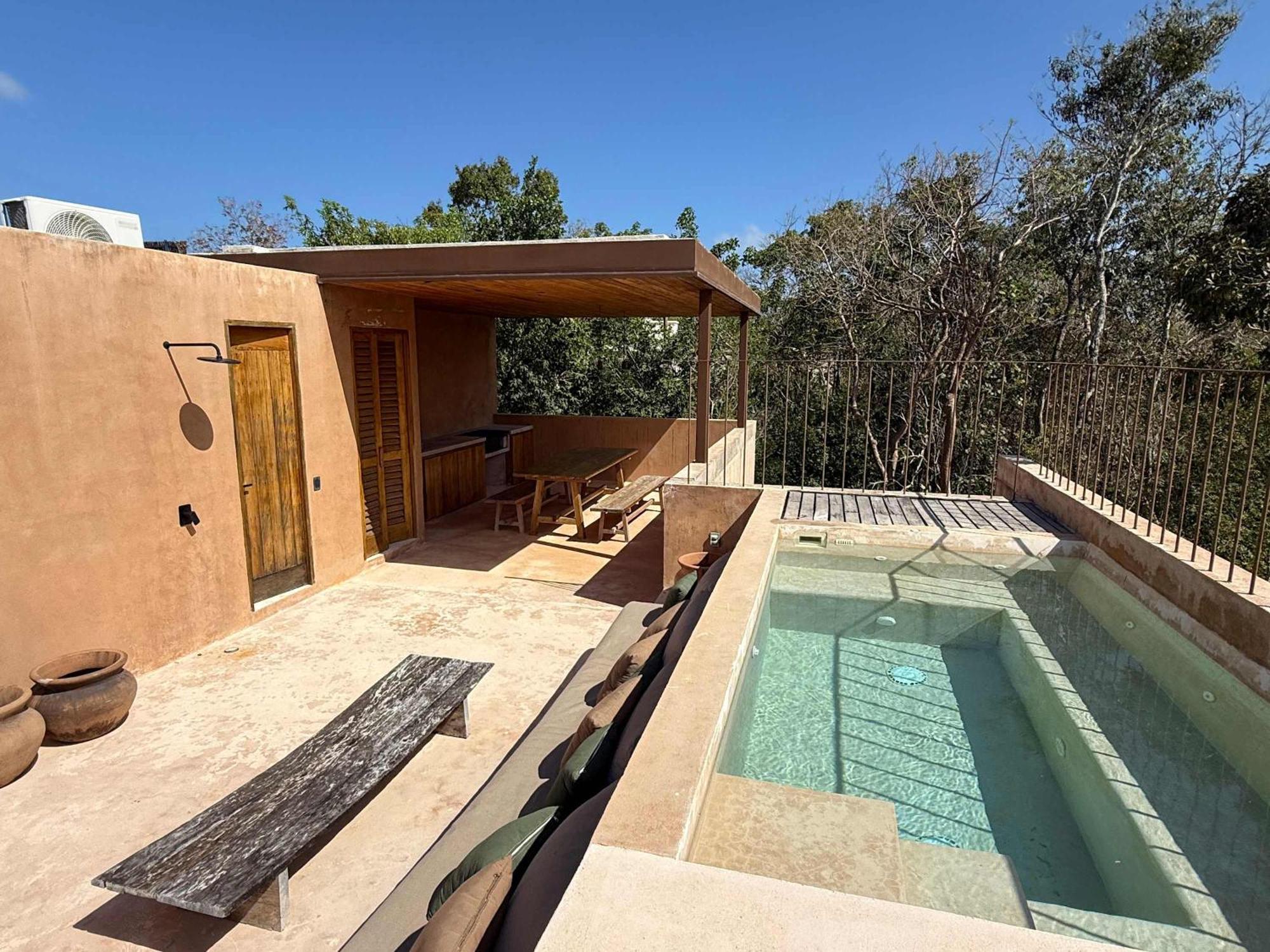 Сasa de vacaciones Boho 3br Organic Design Gated & Rooftop Tulum