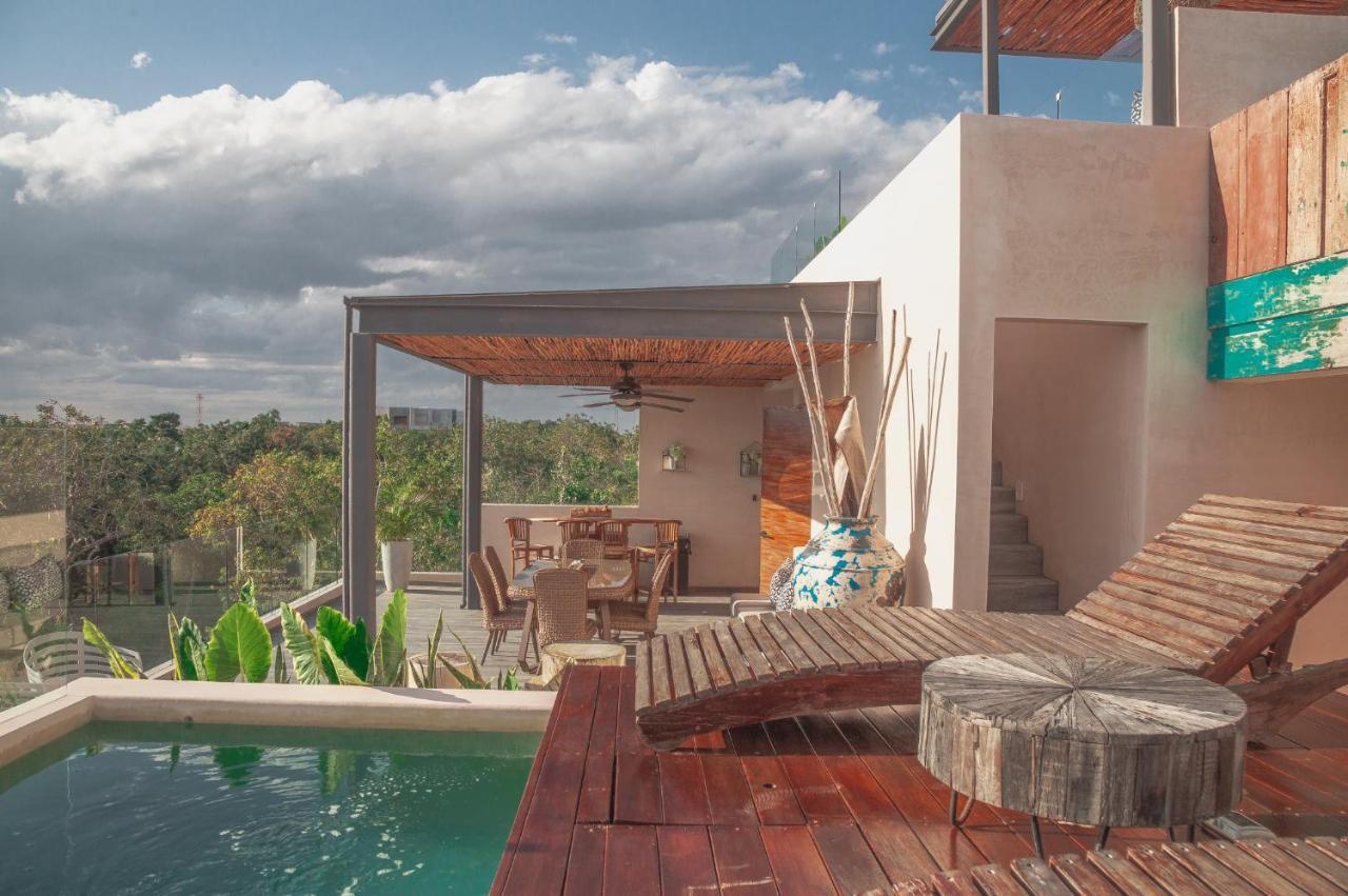 Apartamento Kataleya By Zaazil - New Luxury Amazing Combo For Up To 20 People - Penthouse Aptartment , Private Pool, Terrace , Roof And Hot Tub In Luum Zama In The Jungle Tulum